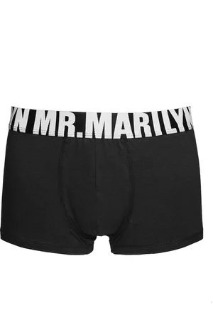 Marilyn Bokserki męskie klasyczne z zewnętrzną logowaną gumą Letters Boxer