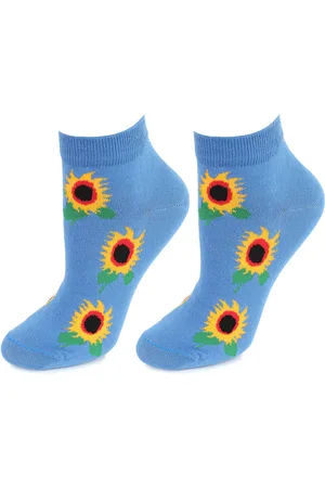 Marilyn Niskie Bawełniane Skarpetki Damskie w Słoneczniki Footies Sunflowers