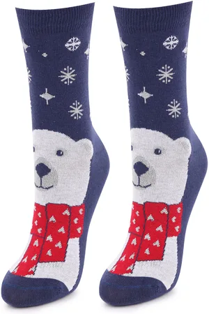 Marilyn Bawełniane Skarpetki Damskie z Misiem Sc Polar Bear