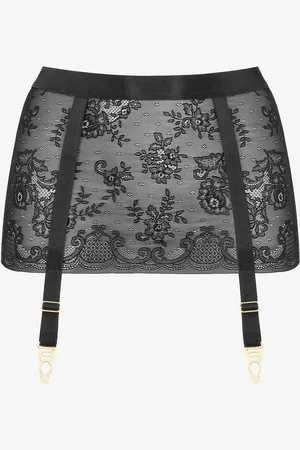 POUPEE Pas do pończoch z tiulu w eleganckie florystyczne wzory WOW
