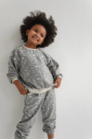 Marsala MINI bluza z nadrukiem w kwiaty , w kolorze GREY PRINT