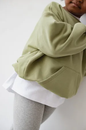 Marsala MINI bluza oversize z kieszonką KHAKI
