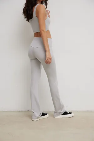 Marsala Legginsy damskie z szerokimi nogawkami w kolorze GRAVEL GREY