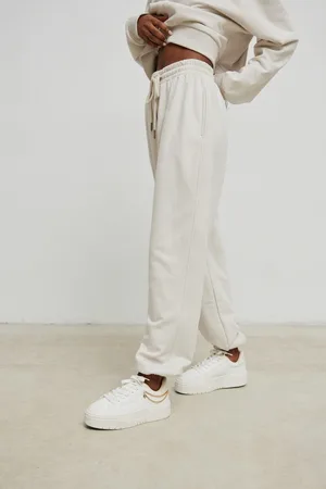 Marsala Spodnie typu jogger w kolorze WHITE SAND
