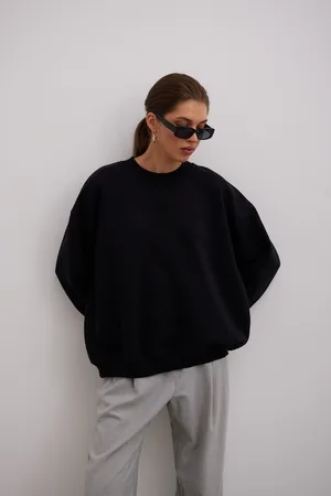 Marsala Bluza typu oversize z HAFTEM w kolorze TOTALLY