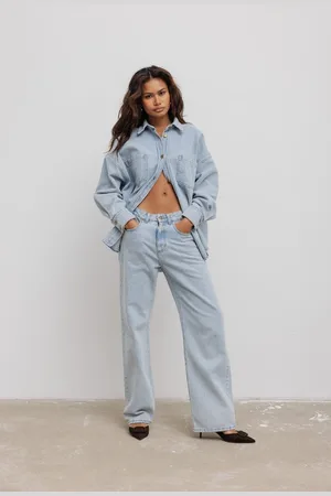Marsala Spodnie o prostym kroju w kolorze LIGHT BLUE