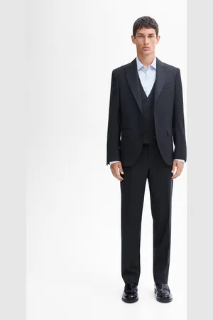 Massimo Dutti Gładka Kamizelka Od Garnituru Ze 100% Wełny