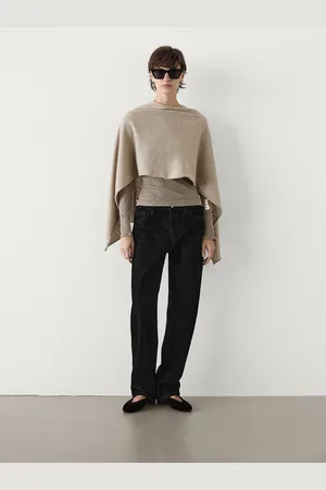 Massimo Dutti Asymetryczna Kaszmirowa Peleryna