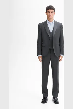 Massimo Dutti Gładka Kamizelka Od Garnituru Ze 100% Wełny