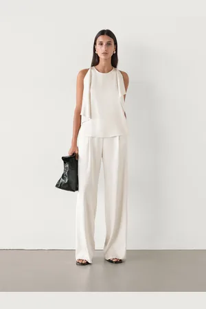 Massimo Dutti Satynowy Top Z Dekoltem Halter