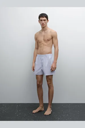 Massimo Dutti Bokserki Z Popeliny W Prążki − Studio