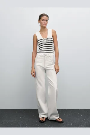 Massimo Dutti Top Z Dzianiny Z Kwiatem