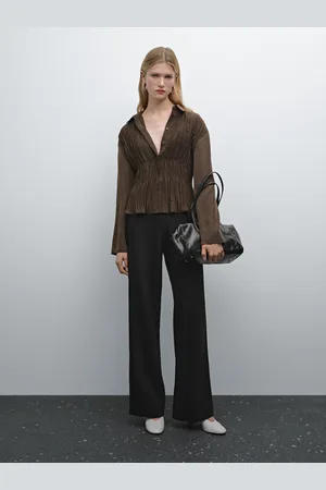 Massimo Dutti Luźna Koszula Z Fałdami