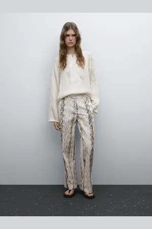 Massimo Dutti Luźna Koszula Z Ozdobnymi Guzikami Z Przodu