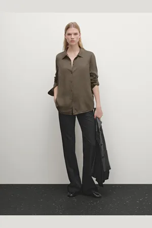 Massimo Dutti Satynowa Koszula Z Mieszanki Jedwabiu Morwowego