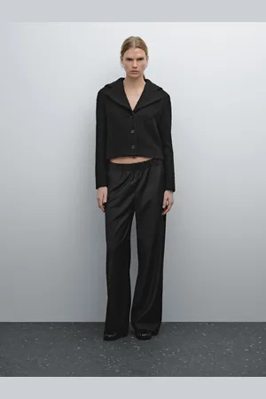 Massimo Dutti Krótka Kurtka Z Mieszanki Wełny Z Marynarskim Kołnierzem