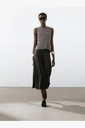 Massimo Dutti Dzianinowy Top Z Obszyciem
