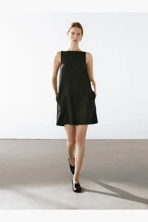 Massimo Dutti Sukienka Mini Z Lnianej Mieszanki
