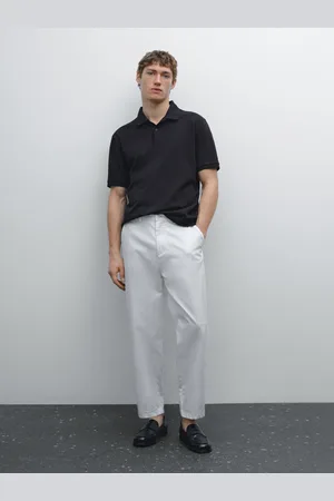 Massimo Dutti Bawełniana Koszulka Polo Z Piki O Drobnej Fakturze
