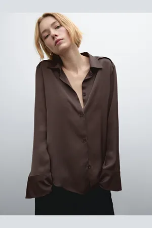 Massimo Dutti Luźna Satynowa Koszula
