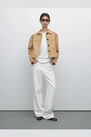 Massimo Dutti Krótka Kurtka Z Zamszowej Skóry Ze Stebnowaniem