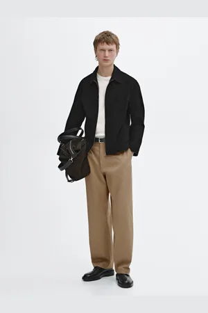 Massimo Dutti Spodnie Relax Fit Ze 100% Bawełnianego Diagonalu