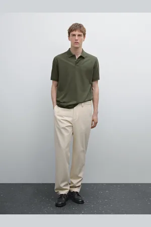 Massimo Dutti Bawełniana Koszulka Polo Z Piki O Drobnej Fakturze