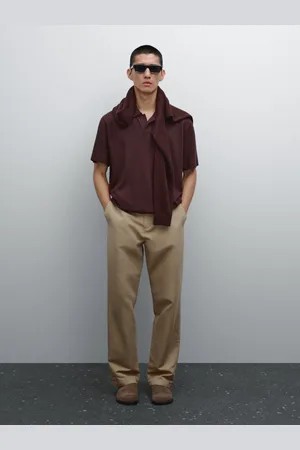 Massimo Dutti Koszulka Polo Z Mieszanki Lnu Z Krótkim Rękawem