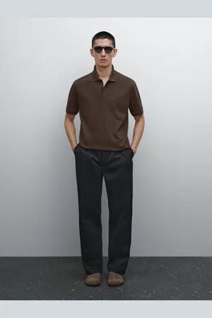 Massimo Dutti Bawełniana Koszulka Polo Z Piki O Drobnej Fakturze