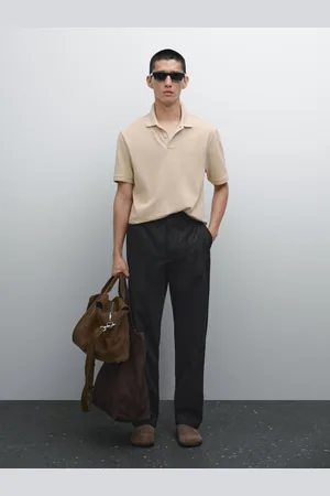 Massimo Dutti Bawełniana Koszulka Polo Z Piki O Drobnej Fakturze