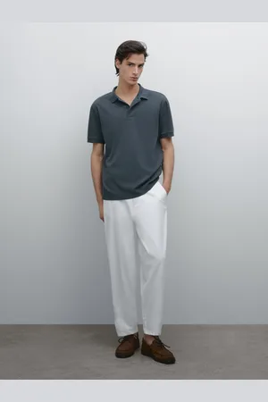 Massimo Dutti Koszulka Polo Z Bawełnianej Dzianiny Z Krótkim Rękawem