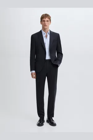 Massimo Dutti Gładka Marynarka Od Garnituru Ze 100% Wełny