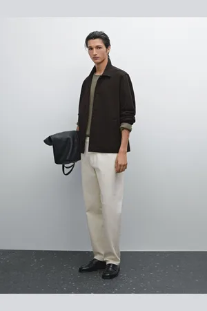 Massimo Dutti Koszula Wierzchnia Z Diagonalu Z Mieszanki Bawełny
