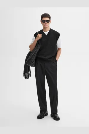 Massimo Dutti Dzianinowa Kamizelka Z Dekoltem W Serek