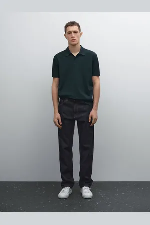 Massimo Dutti Bawełniana Koszulka Polo O Kroju Slim I Drobnej Fakturze