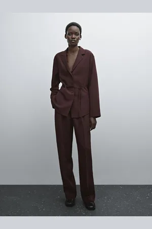 Massimo Dutti Luźne Spodnie Z Zakładkami I Cienką Talią