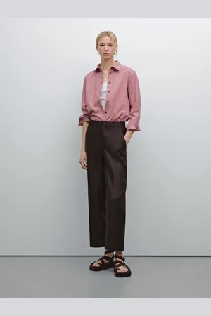 Massimo Dutti Luźne Spodnie Ze 100% Lnu
