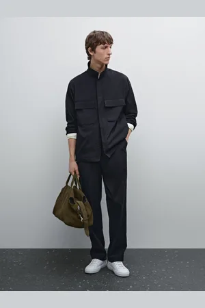 Massimo Dutti Spodnie Regular Fit Z Tkaniny Technicznej