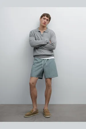 Massimo Dutti Gładkie Szorty Kąpielowe Regular Fit