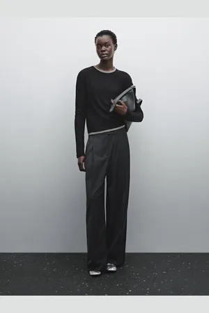 Massimo Dutti Lekka Dwuwarstwowa Koszulka Z Mieszanki Wełny