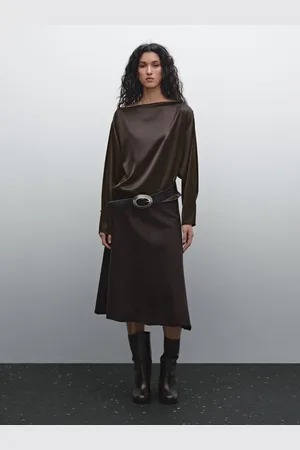 Massimo Dutti Luźna Satynowa Bluzka