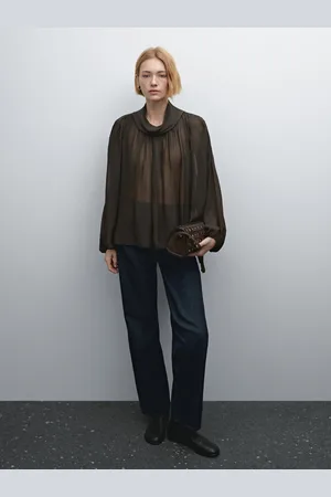 Massimo Dutti Obszerna Luźna Bluzka Z Guzikami