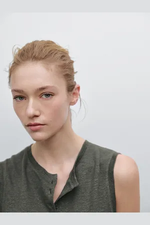 Massimo Dutti Dzianinowa Kamizelka Ze 100% Lnu