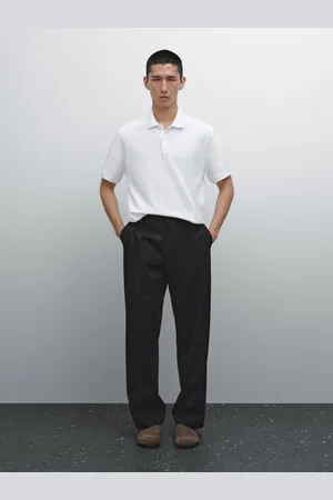 Massimo Dutti Bawełniana Koszulka Polo Z Piki O Drobnej Fakturze