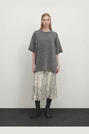 Massimo Dutti Spódnica Średniej Długości Z Mieszanki Wełny W Wężowy Wzór