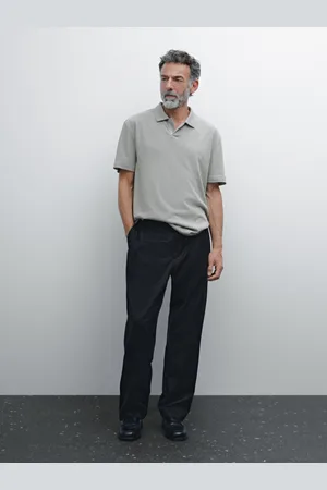 Massimo Dutti Koszulka Polo Z Mieszanki Lnu Z Krótkim Rękawem