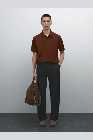 Massimo Dutti Bawełniana Koszulka Polo O Kroju Slim I Drobnej Fakturze