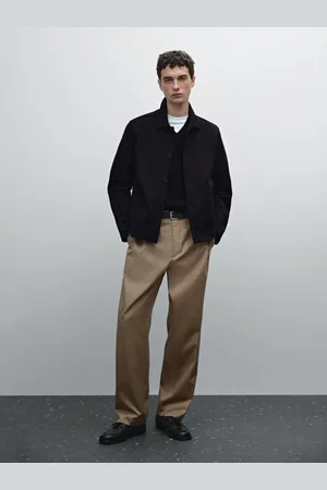 Massimo Dutti Koszula Wierzchnia Z Diagonalu Z Mieszanki Bawełny