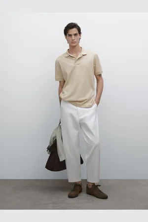 Massimo Dutti Koszulka Polo Z Bawełnianej Dzianiny Z Krótkim Rękawem