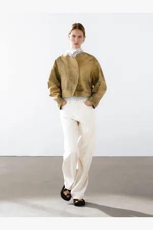 Massimo Dutti Skórzana Kurtka Z Zamszu Z Efektem Zużycia